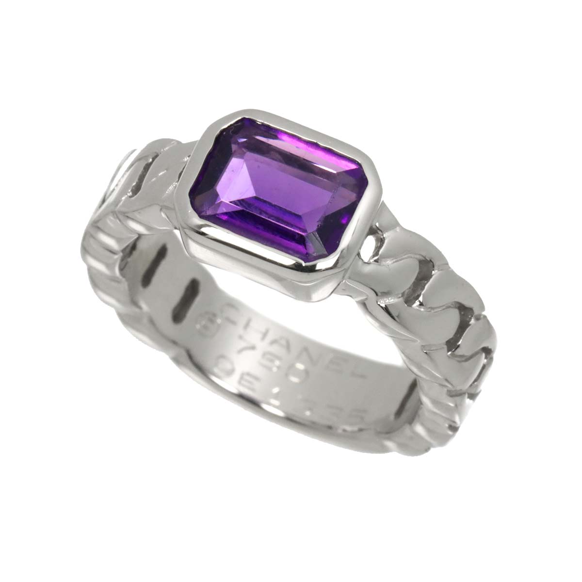 Amethyst Ring 18K WG 750 Size6(US)