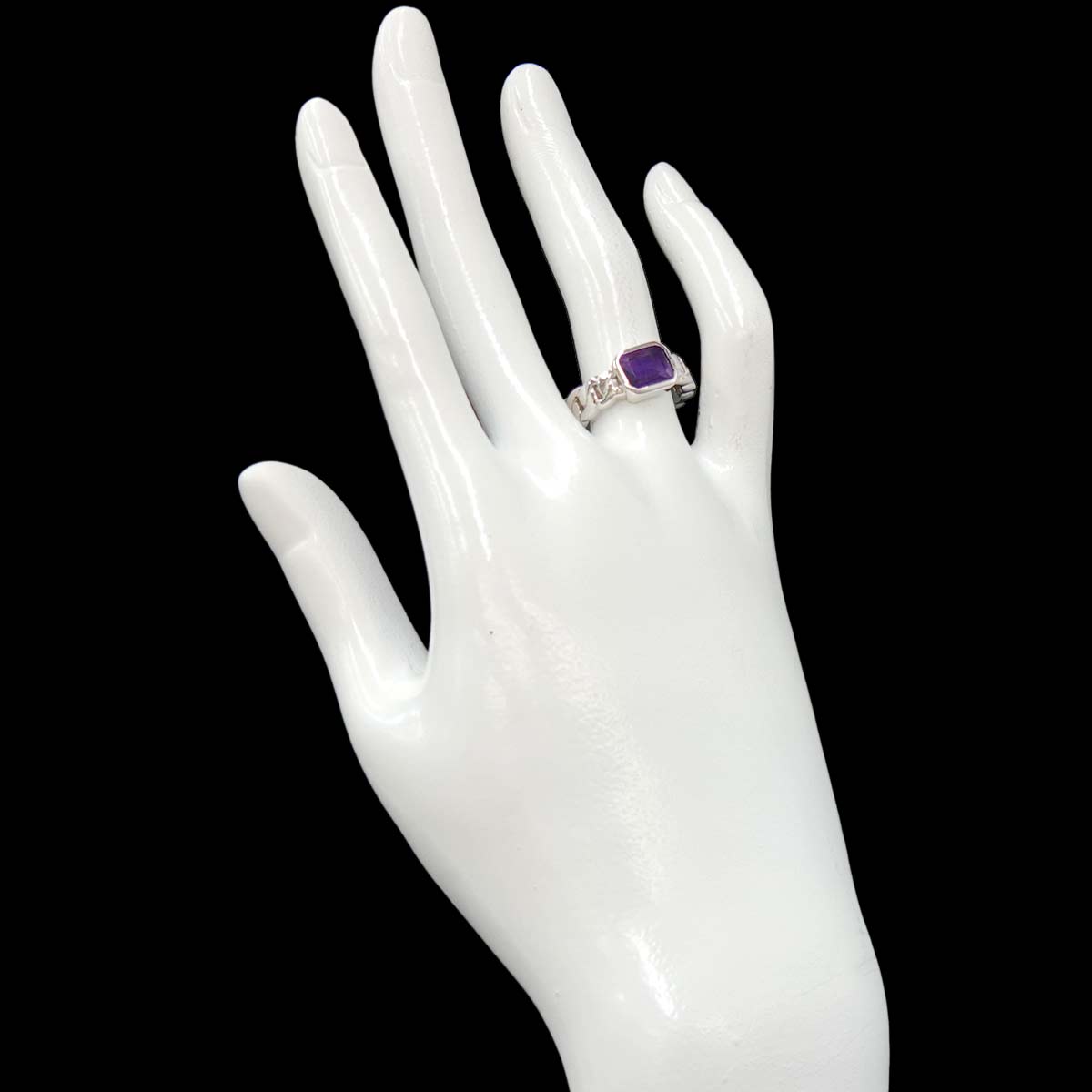 Amethyst Ring 18K WG 750 Size6(US)