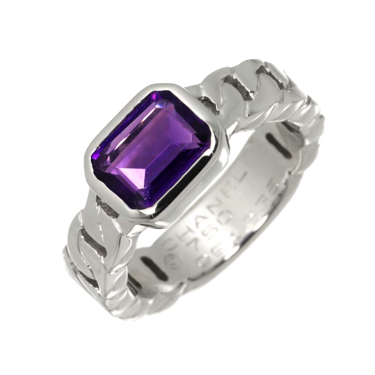 Amethyst Ring 18K WG 750 Size6(US)