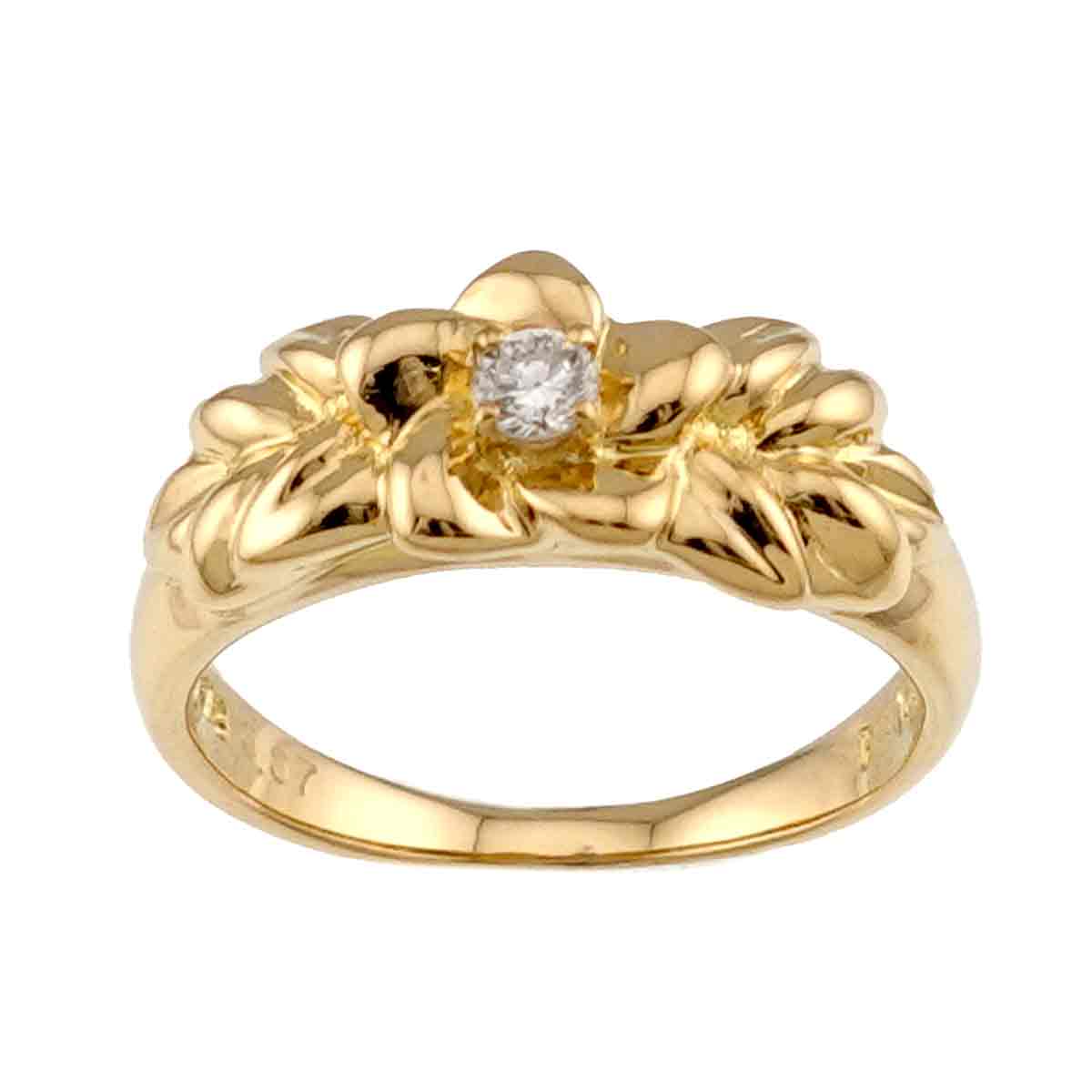 Diamond 0.07ct Ring 18K YG 750 Size5.5-5.75(US)