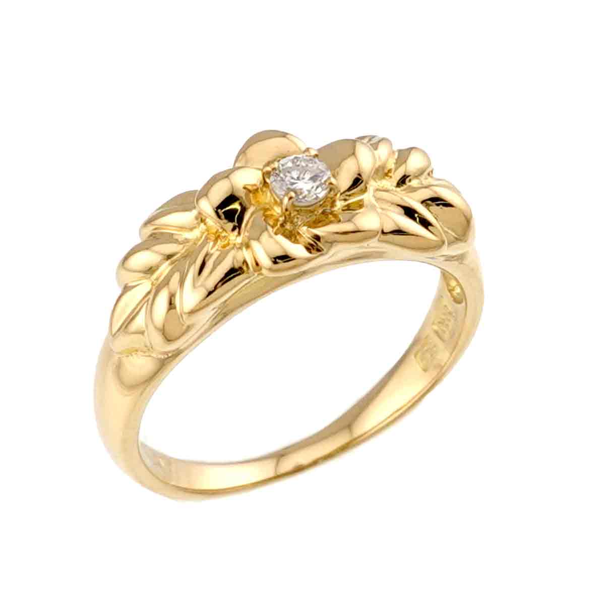 Diamond 0.07ct Ring 18K YG 750 Size5.5-5.75(US)