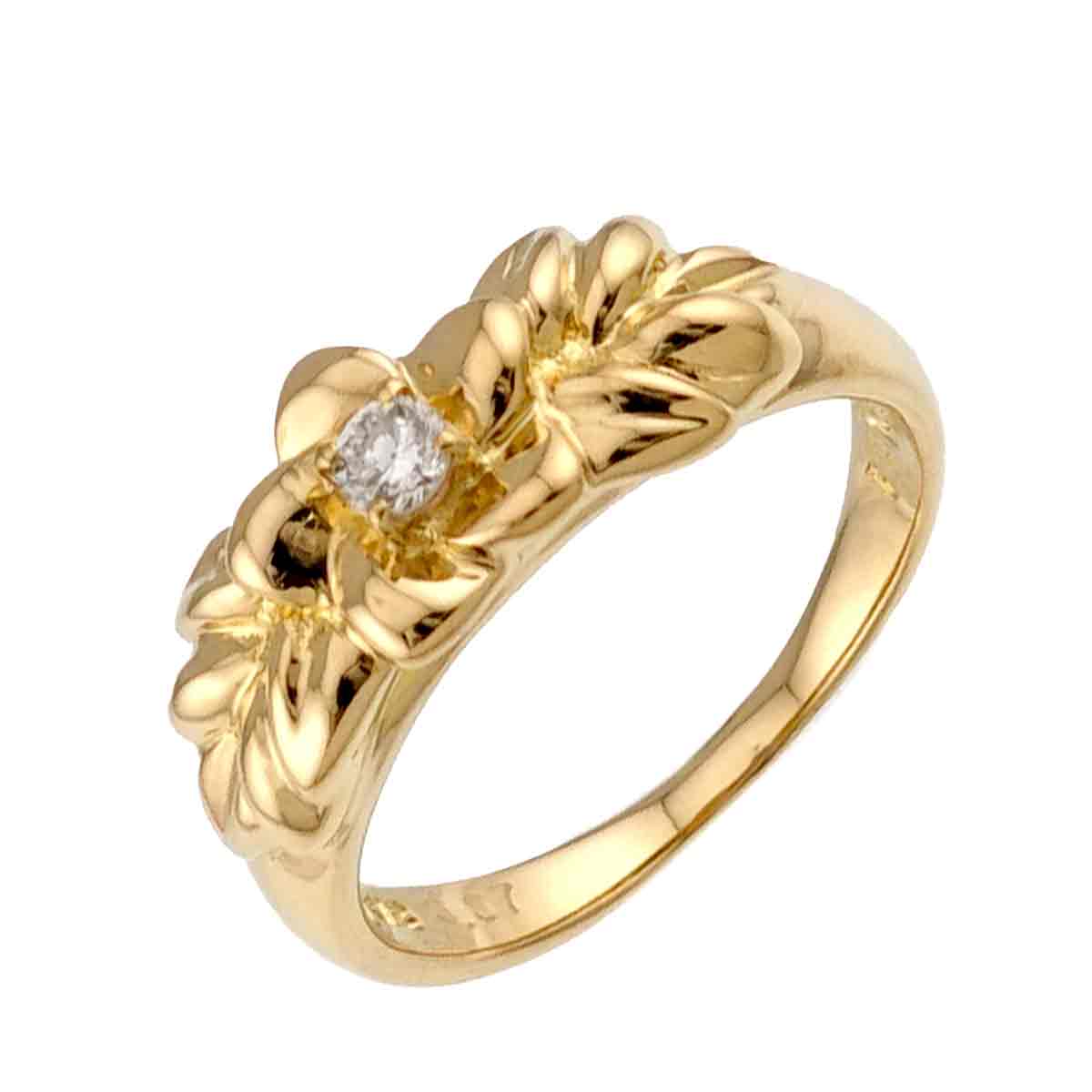 Diamond 0.07ct Ring 18K YG 750 Size5.5-5.75(US)