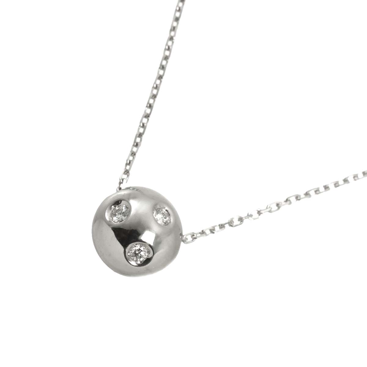Diamond 0.06ct Necklace 18K White Gold 750