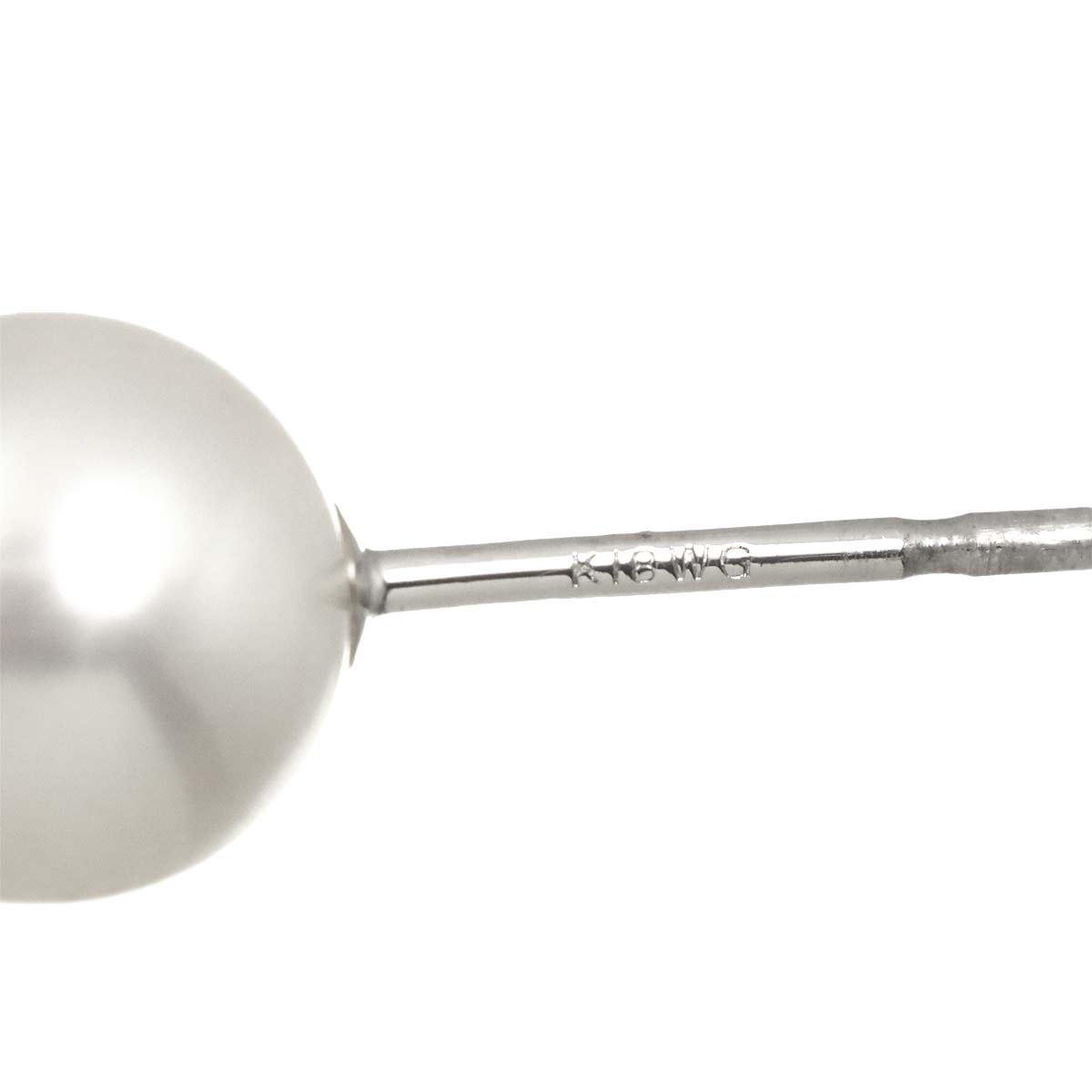 Akoya Pearl 7.8mm Earrings Pierced 18K WG 750