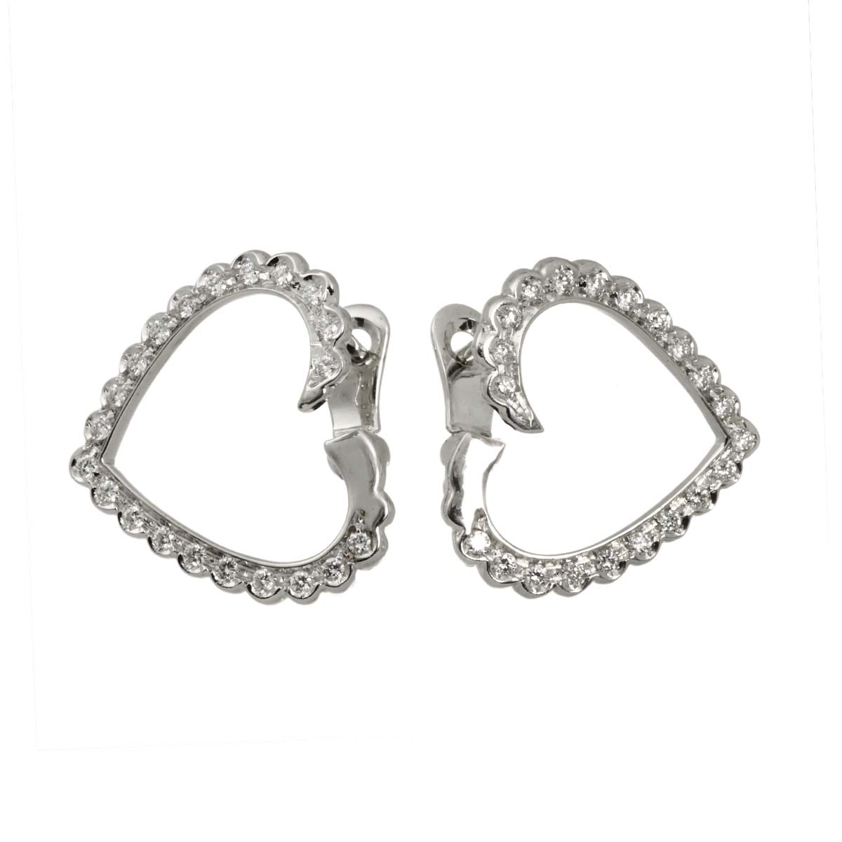 Diamond 0.34ct Earrings Pierced 18K WG 750