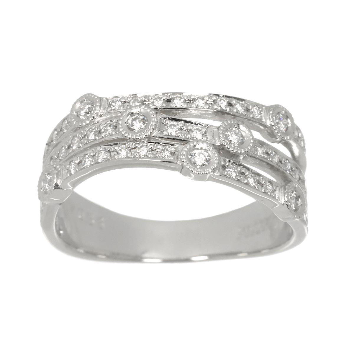 MIZUNO Diamond 0.36ct Ring Pt Platinum Size6(US)