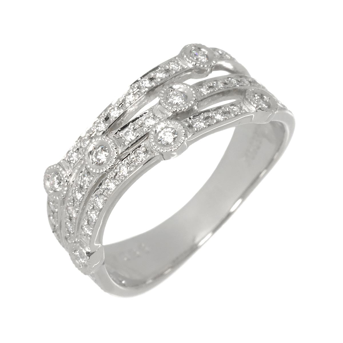 MIZUNO Diamond 0.36ct Ring Pt Platinum Size6(US)