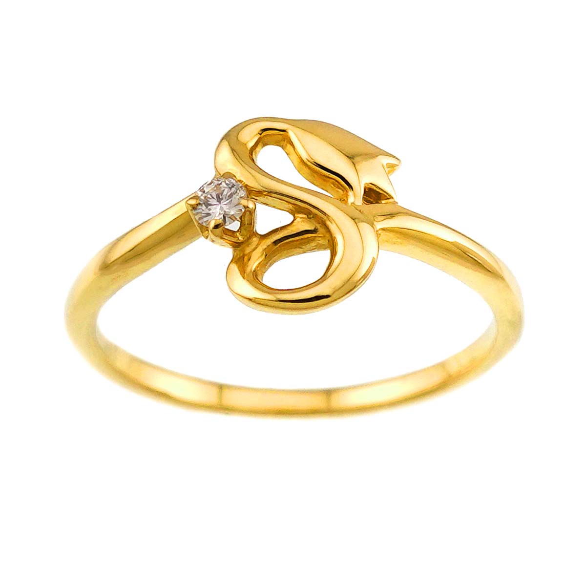 Diamond Ring 18K YG 750 Size5.5-5.75(US)