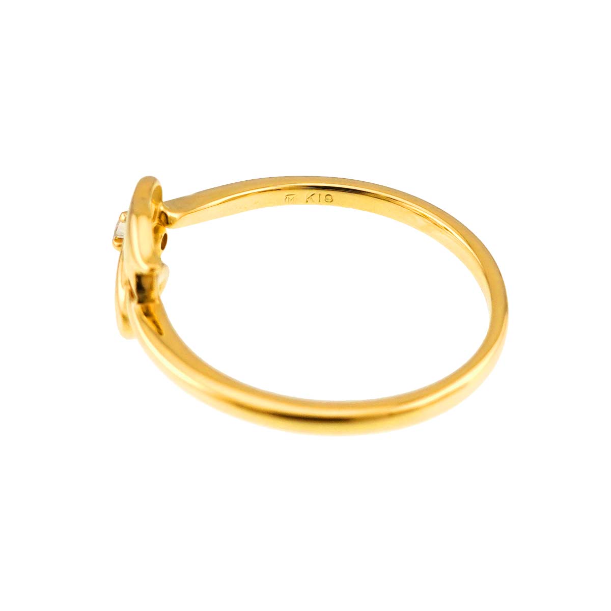 Diamond Ring 18K YG 750 Size5.5-5.75(US)