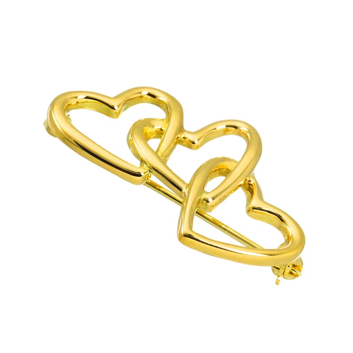 Triple Heart Brooch 18K Yellow Gold 750