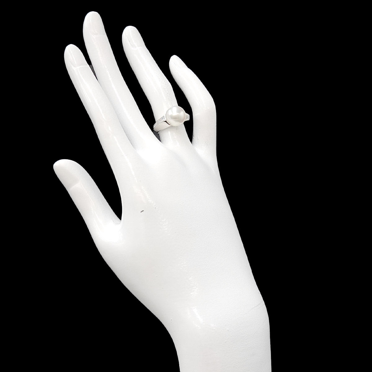 Akoya Pearl 9.9mm Diamond 0.13ct Ring Platinum size4.75-5(US)