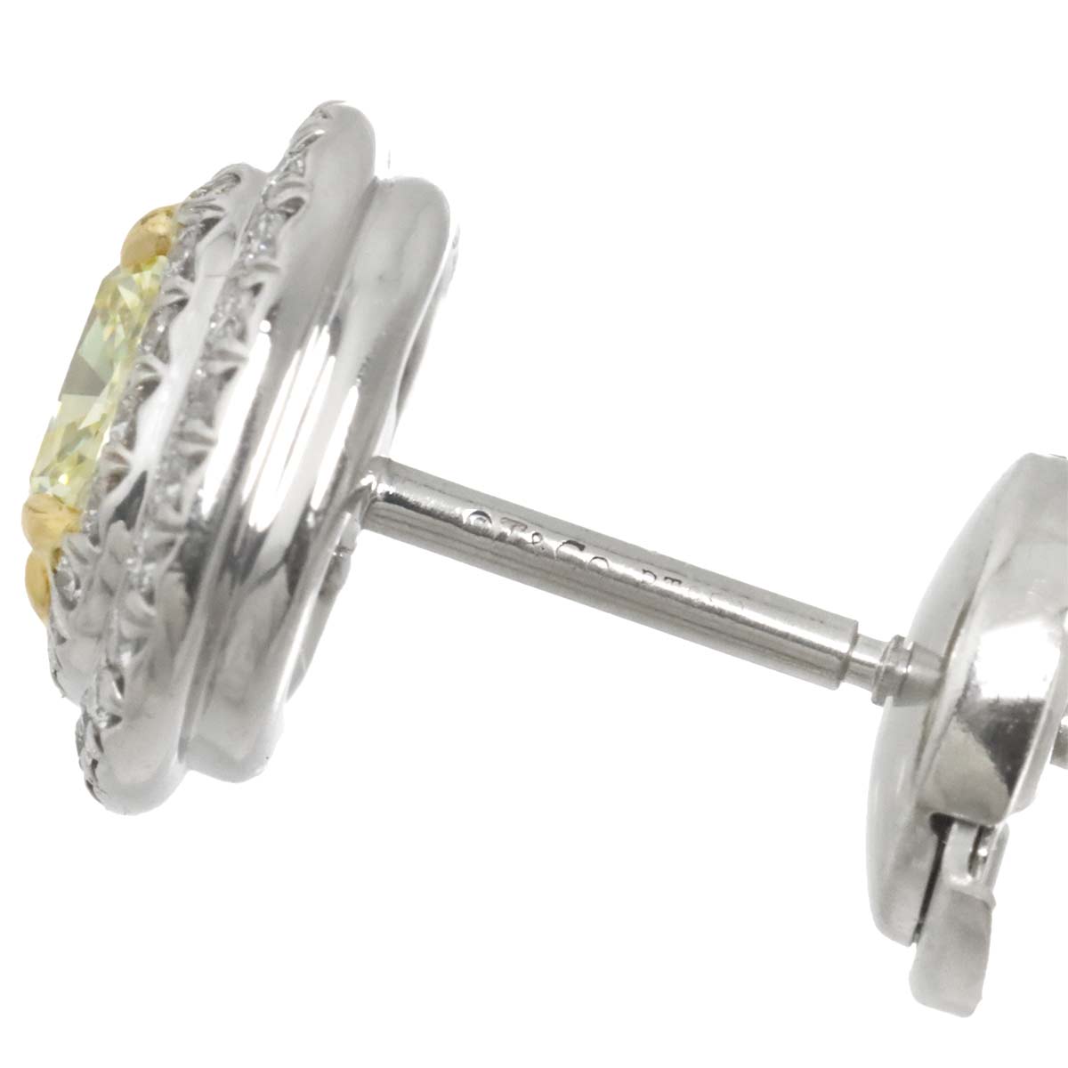 Solest Diamond 0.54ct/0.53ct FIY/IF Earrings K18 YG Pt