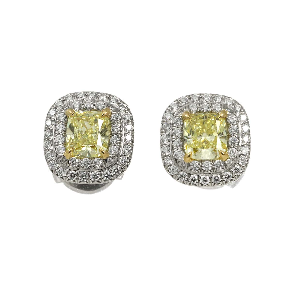 Solest Diamond 0.54ct/0.53ct FIY/IF Earrings K18 YG Pt