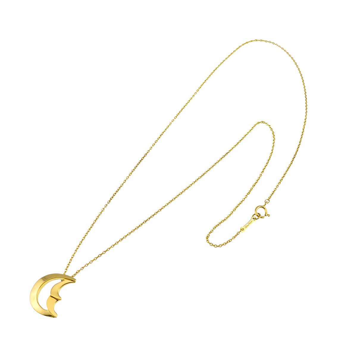 Crescent moon Necklace 18K Yellow Gold 750