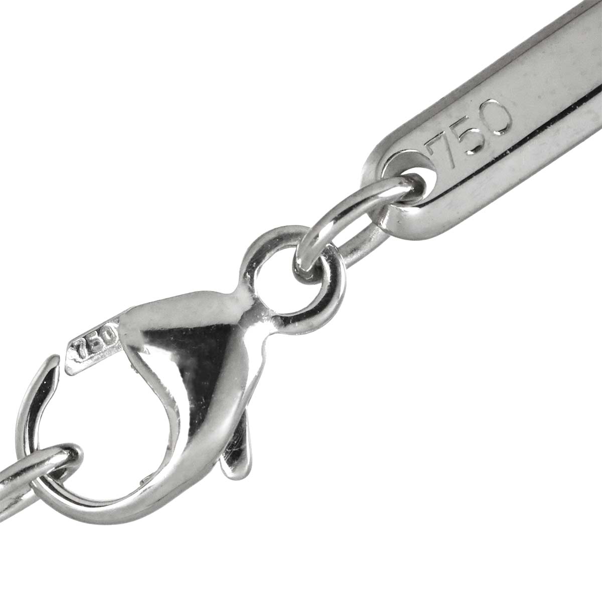 Happy Diamond Square Necklace 18K White Gold 750