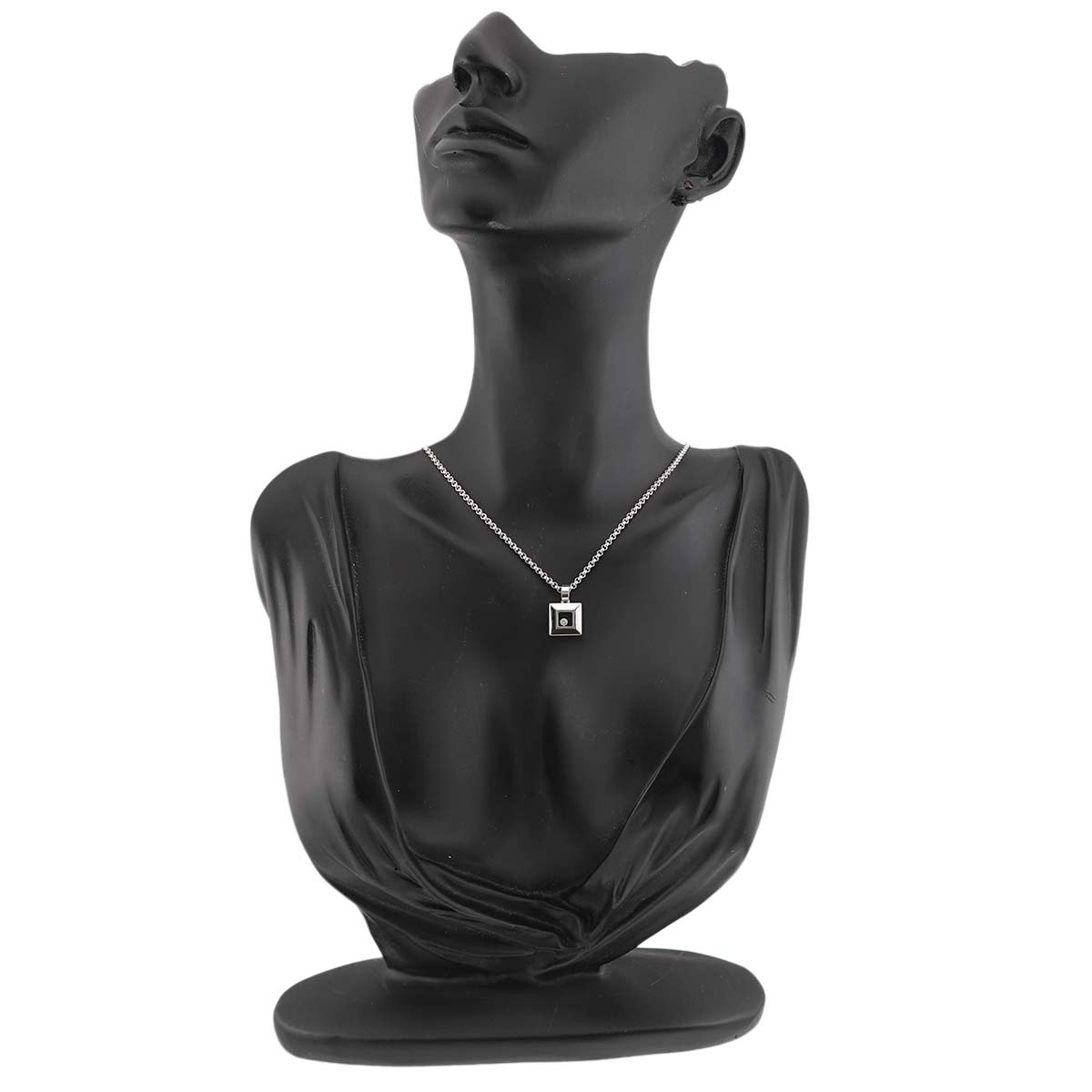 Happy Diamond Square Necklace 18K White Gold 750