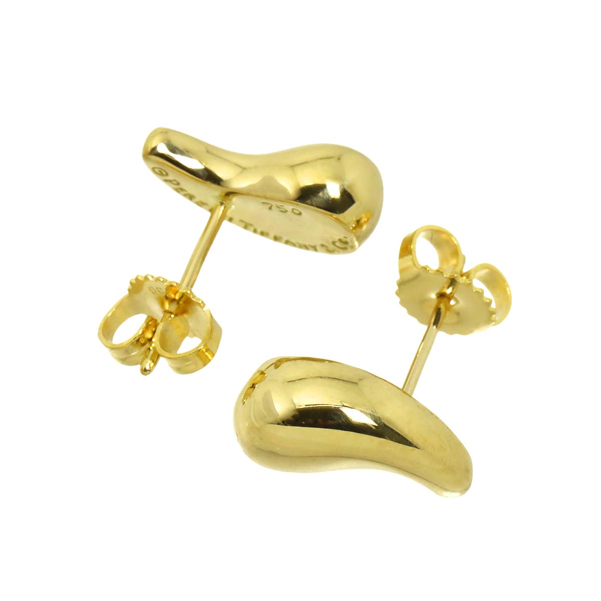 Teardrop Earrings Pierced 18K Yellow Gold 750