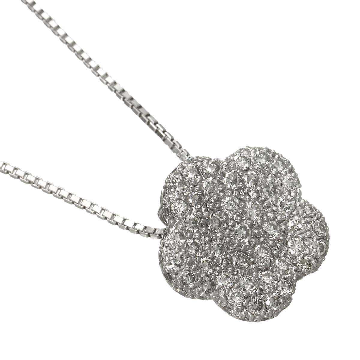 Diamond Necklace 18K White Gold 750