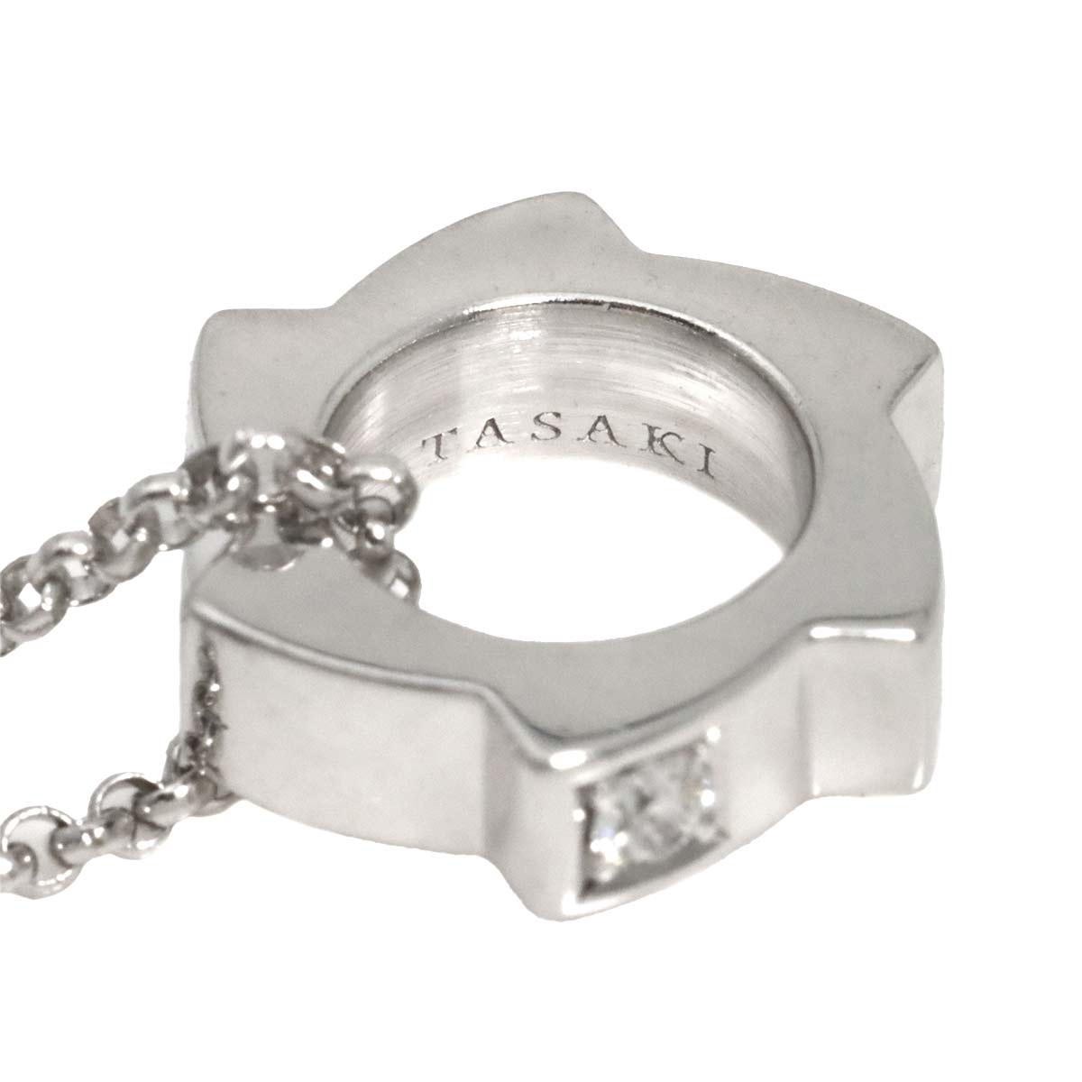 Diamond 0.01ct Necklace 18K White Gold 750