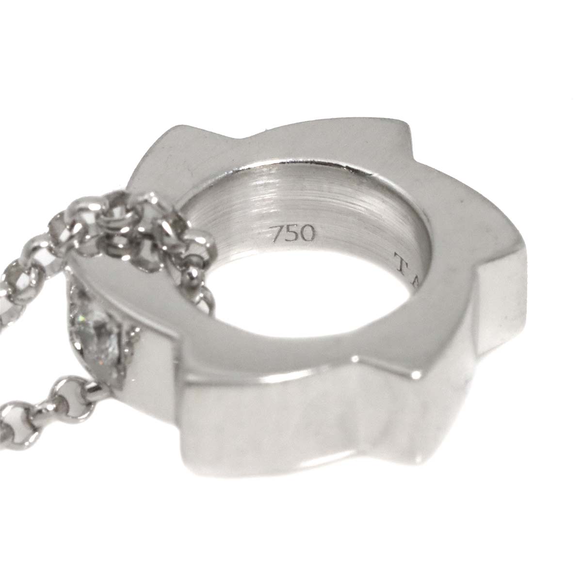 Diamond 0.01ct Necklace 18K White Gold 750