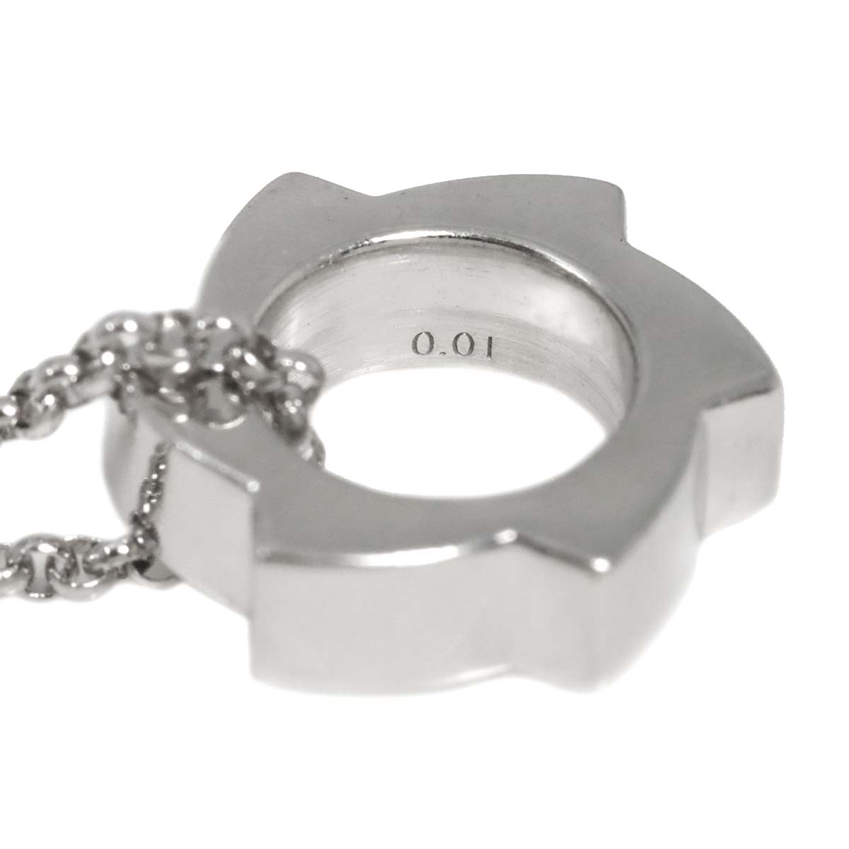 Diamond 0.01ct Necklace 18K White Gold 750