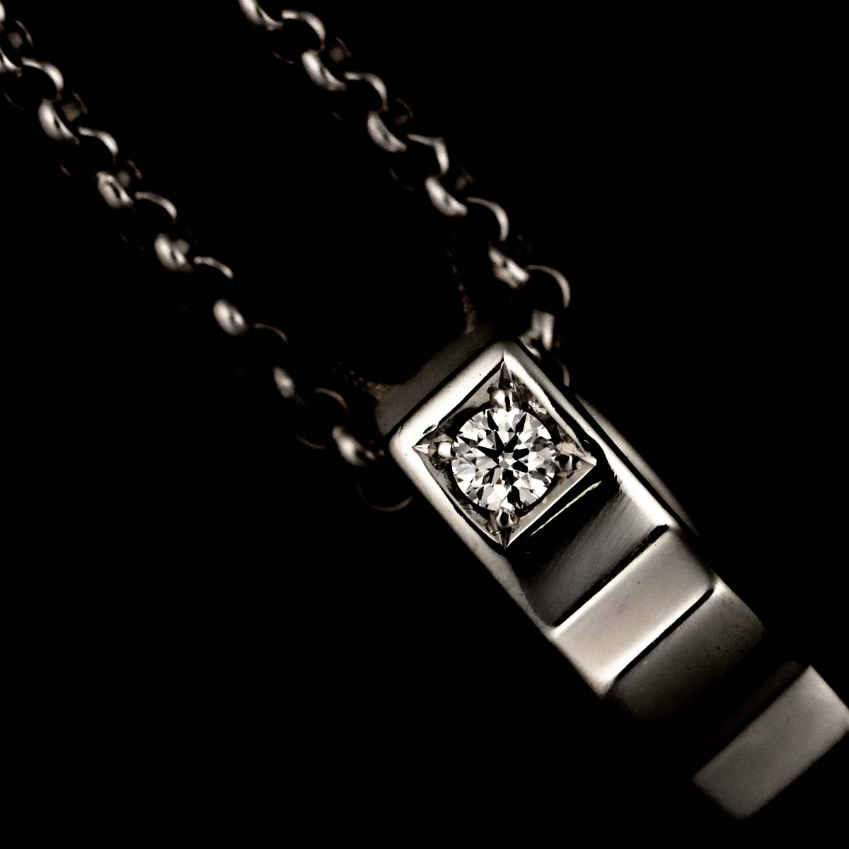 Diamond 0.01ct Necklace 18K White Gold 750