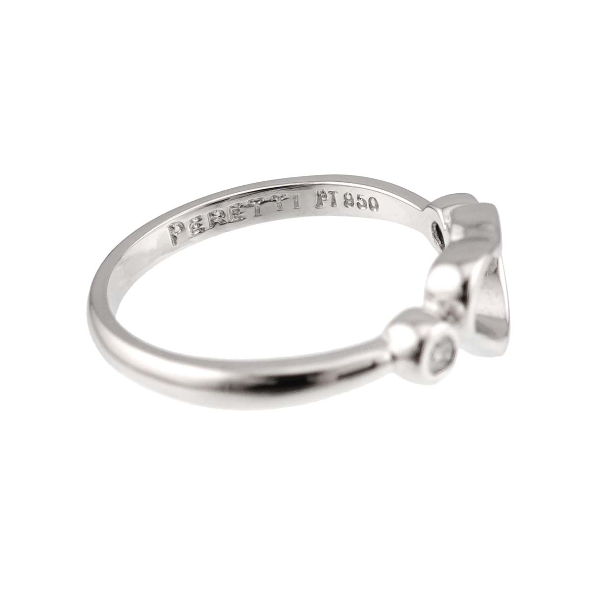 Open Heart Diamond Ring Platinum size5.25(US)