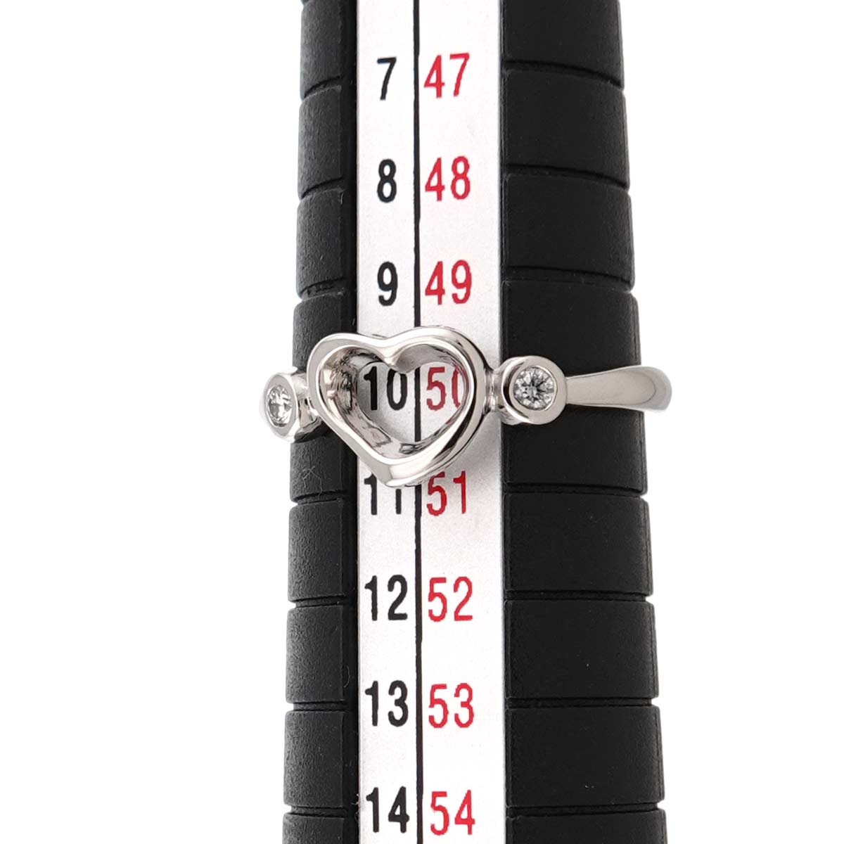 Open Heart Diamond Ring Platinum size5.25(US)