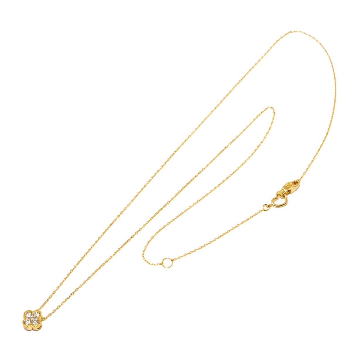 Flower Diamond 0.15ct Necklace 18K YG 750