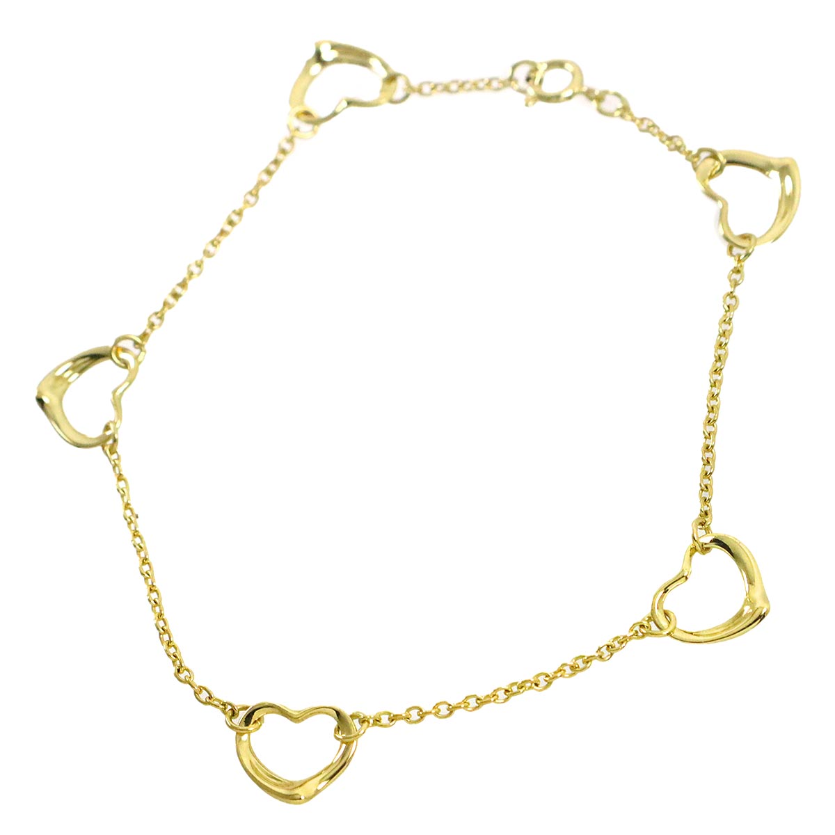 Open Heart 5P Bracelet 18K Yellow Gold 750