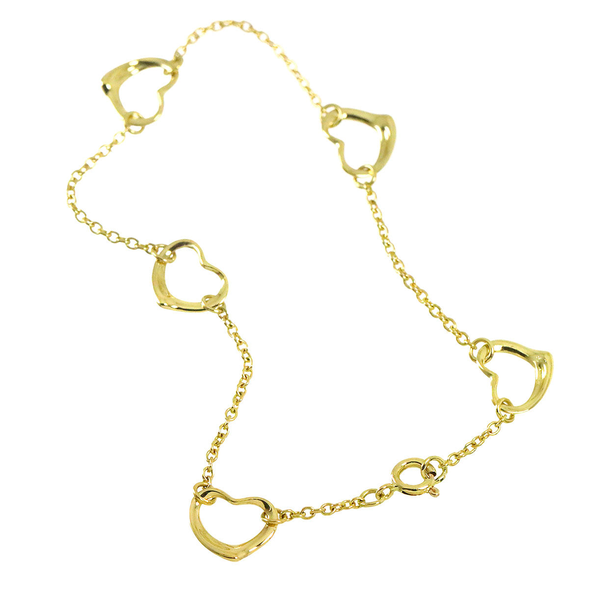 Open Heart 5P Bracelet 18K Yellow Gold 750