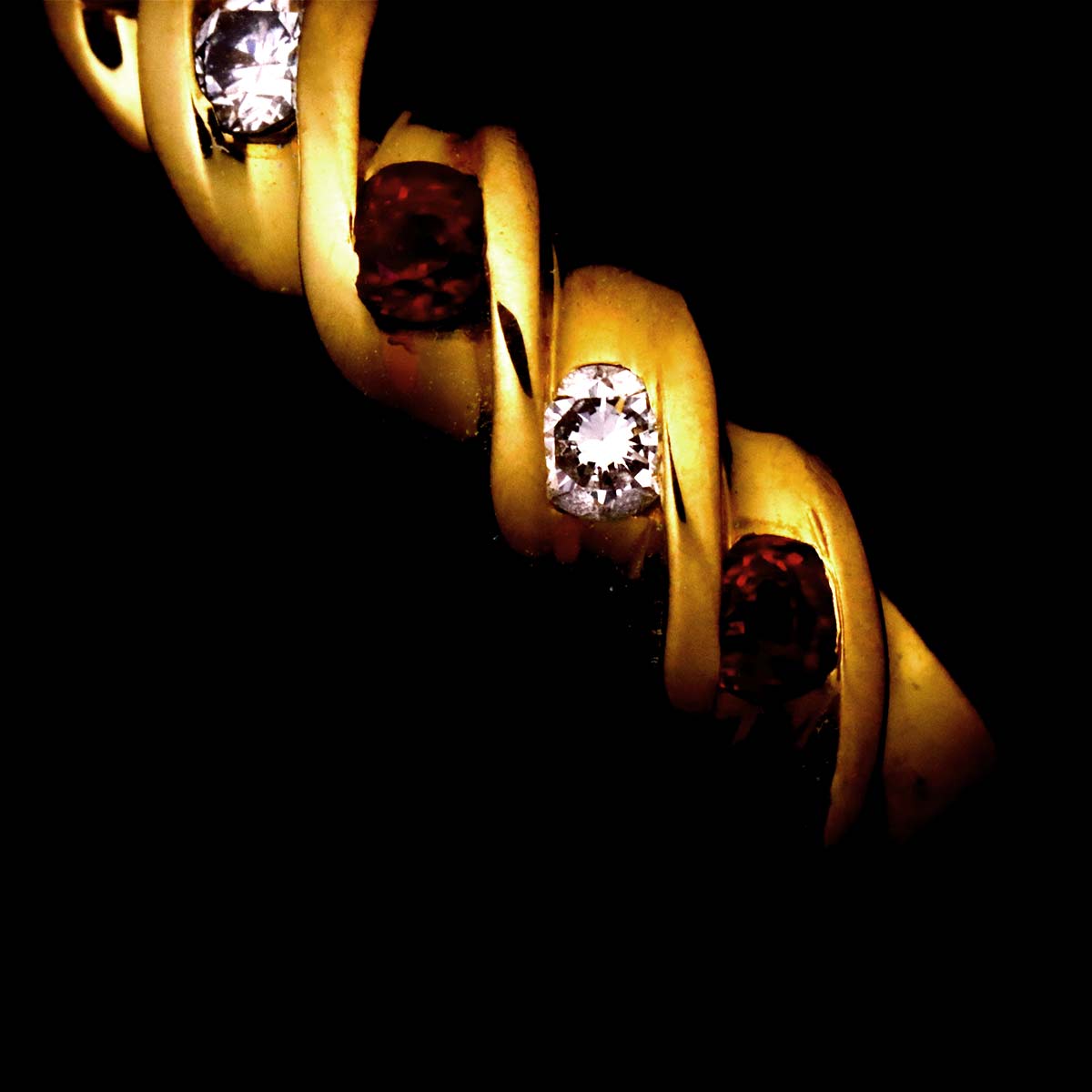 Ruby Diamond Ring 18K YG 750 size5.5-5.75(US)