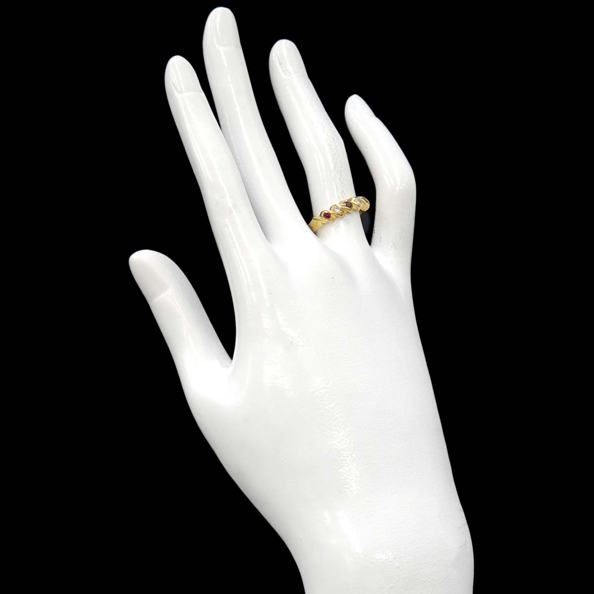 Ruby Diamond Ring 18K YG 750 size5.5-5.75(US)
