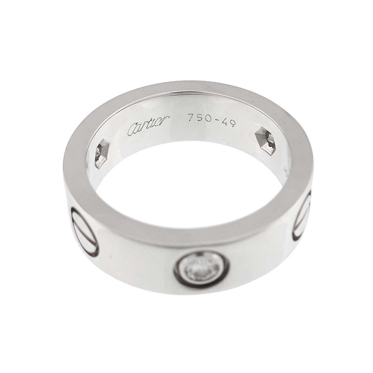 Love Classic Ring Diamond 3P 18K WG 750 size49 4.5-4.75(US)