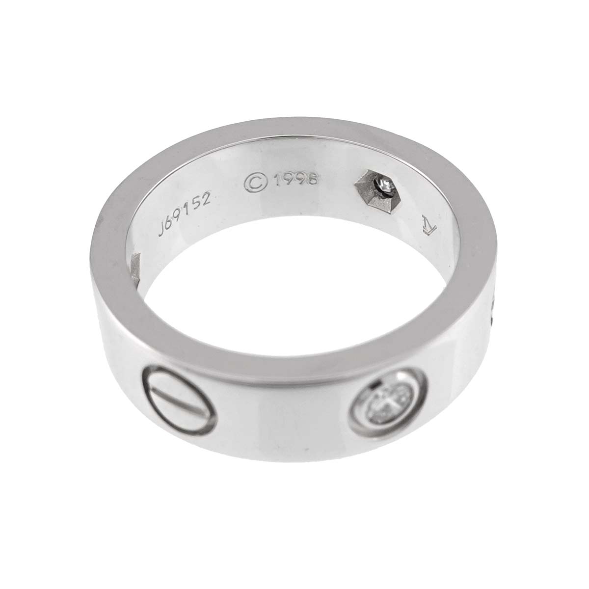 Love Classic Ring Diamond 3P 18K WG 750 size49 4.5-4.75(US)