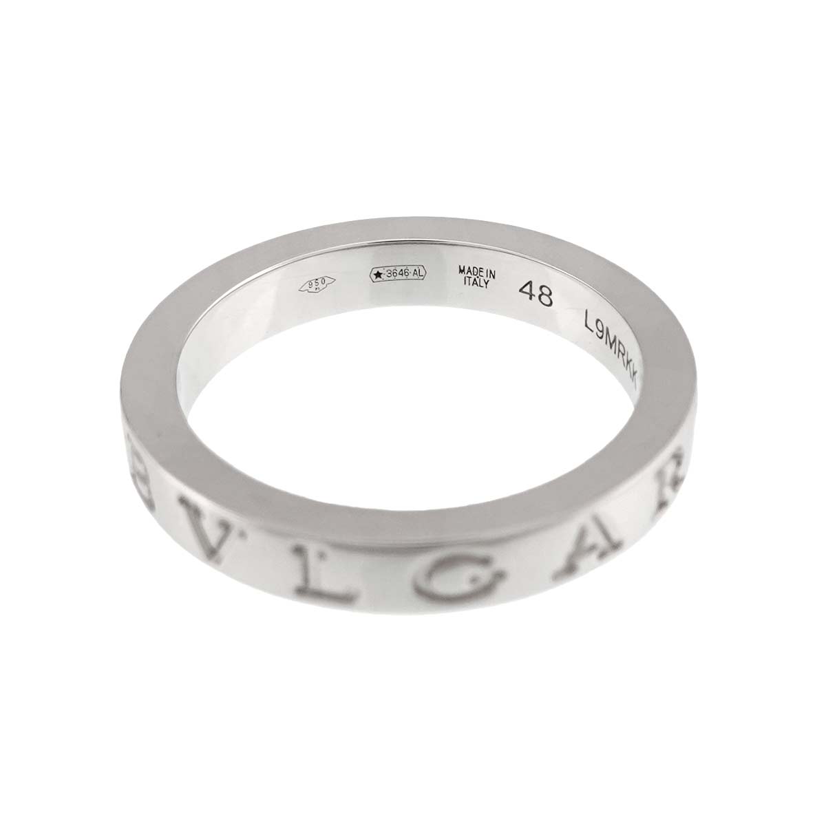 Double logo Ring Platinum size48 4.5(US)