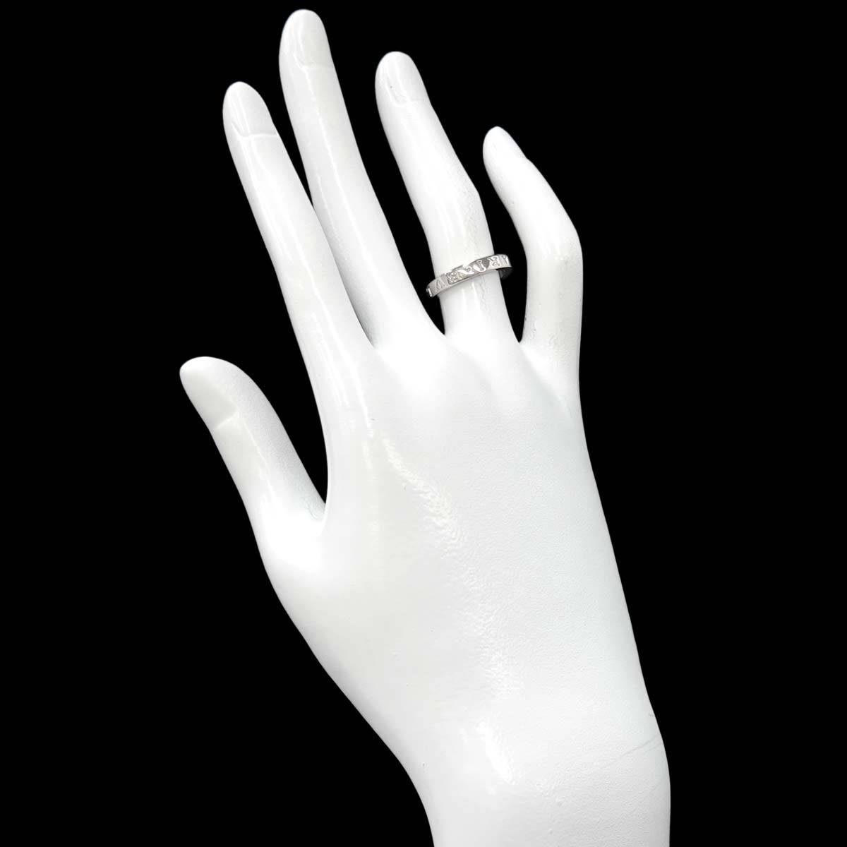 Double logo Ring Platinum size48 4.5(US)