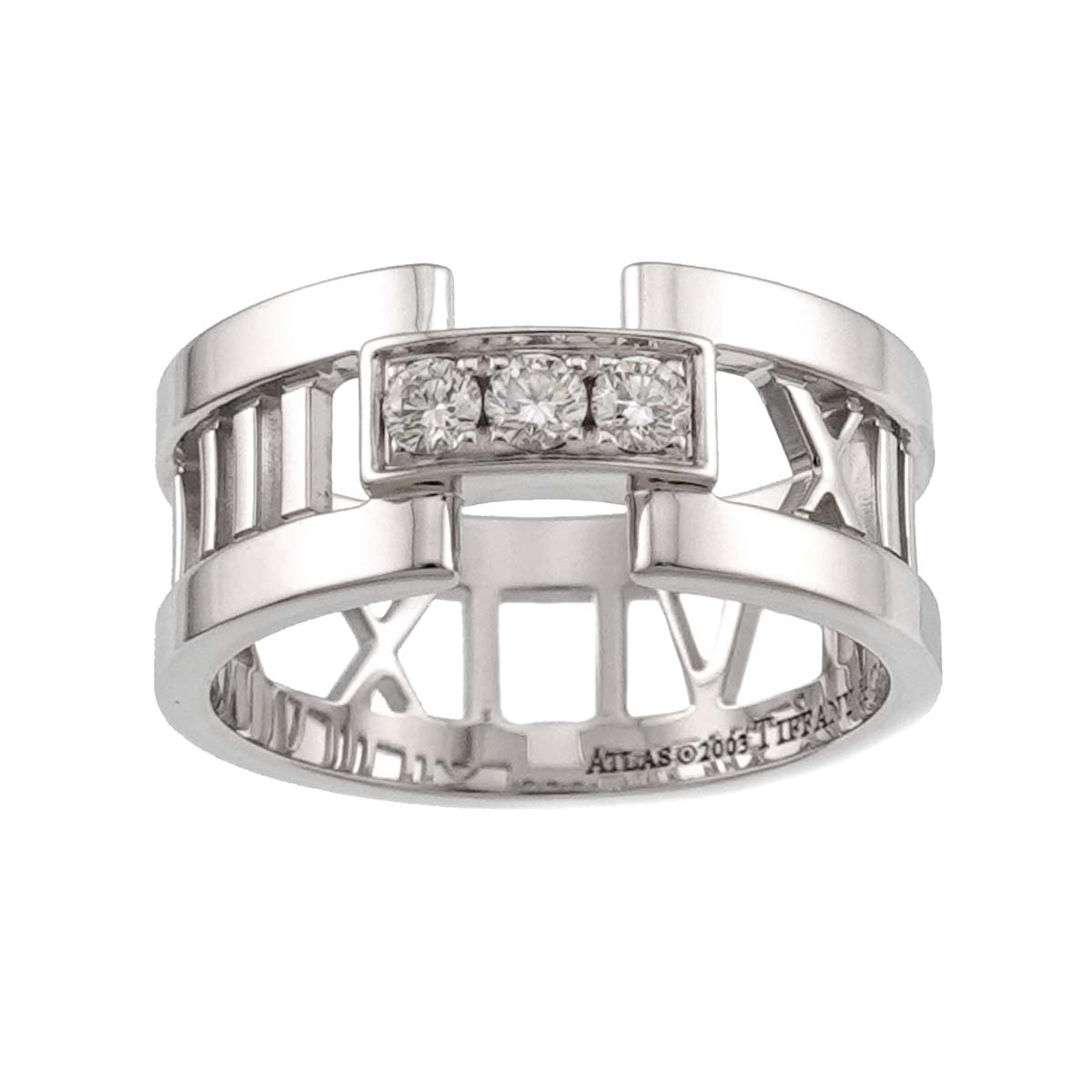 Atlas Diamond Ring 18K White Gold 750 size7.25(US)