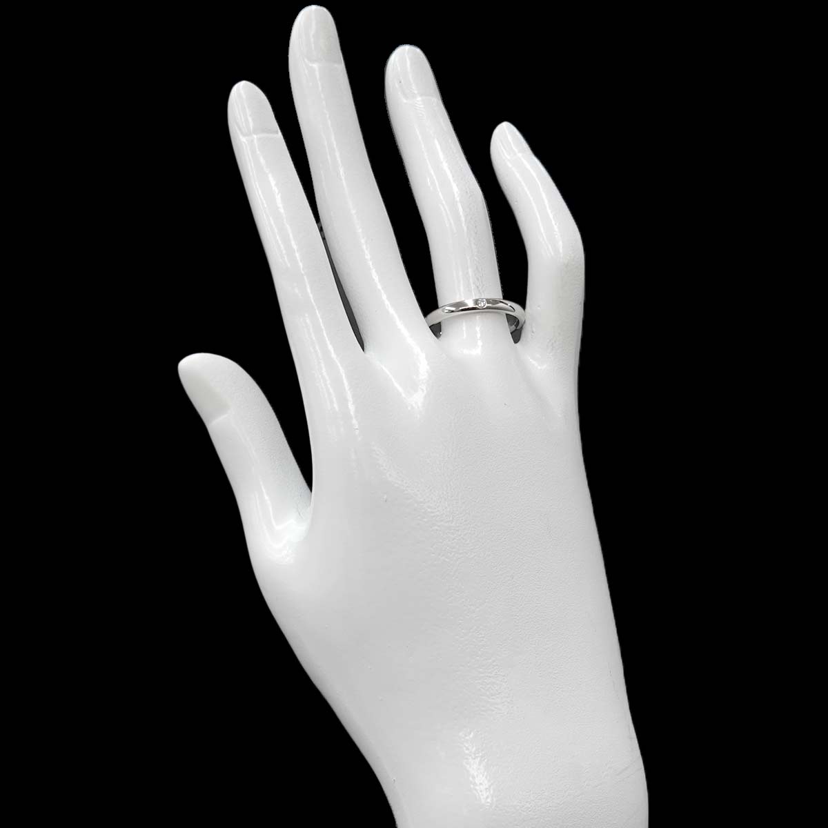 Stacking Band Ring Diamond 1P Platinum Size7.5-7.75(US)