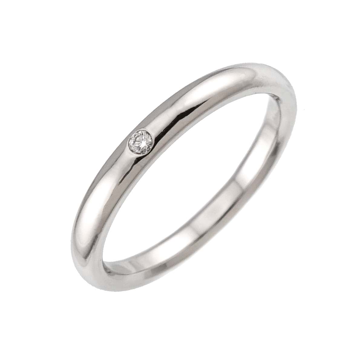 Stacking Band Ring Diamond 1P Platinum Size7.5-7.75(US)