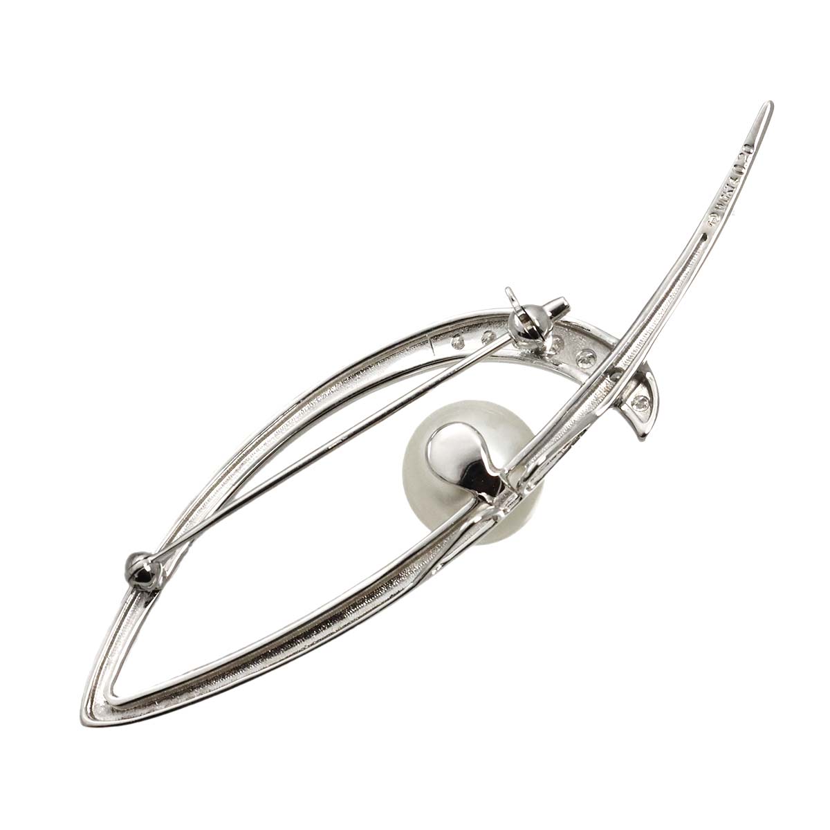 South Sea pearl 11.4mm Diamond 0.20ct Brooch 14K WG 585