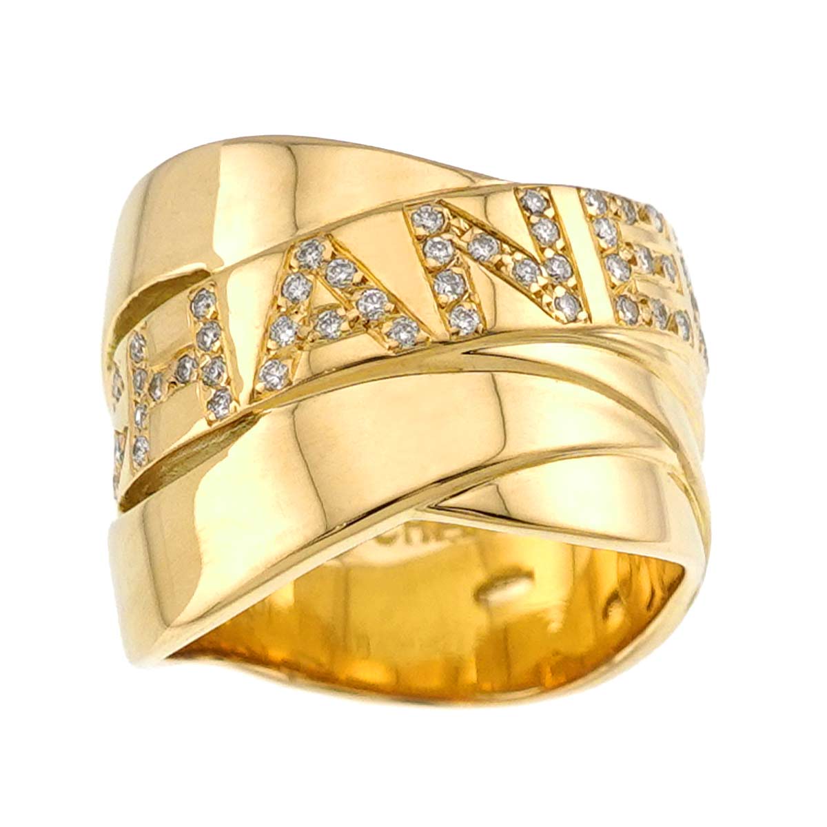 Bolduc Diamond Ring 18K Yellow Gold 750 4-4.5(US)