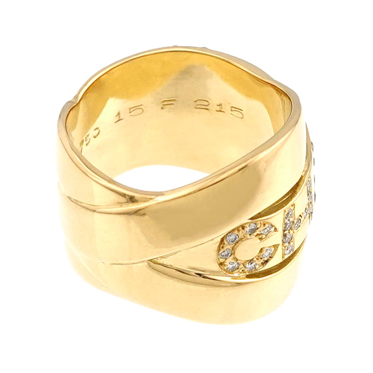 Bolduc Diamond Ring 18K Yellow Gold 750 4-4.5(US)