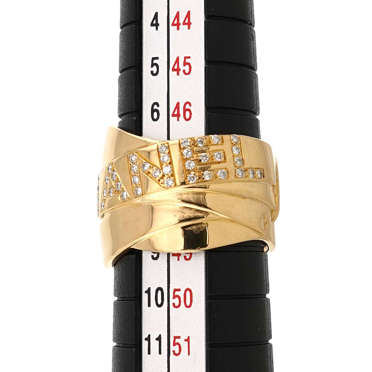Bolduc Diamond Ring 18K Yellow Gold 750 4-4.5(US)