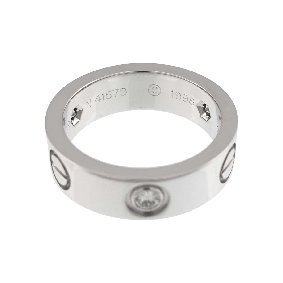 Love Classic Ring Diamond 3P 18K WG 750 size49 4.5-4.75(US)
