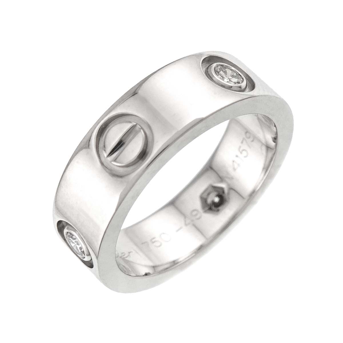 Love Classic Ring Diamond 3P 18K WG 750 size49 4.5-4.75(US)