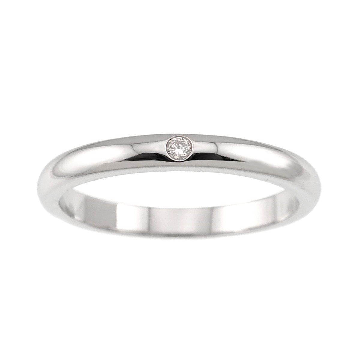 Stacking Band Ring Diamond 1P Pt Size8.25(US)