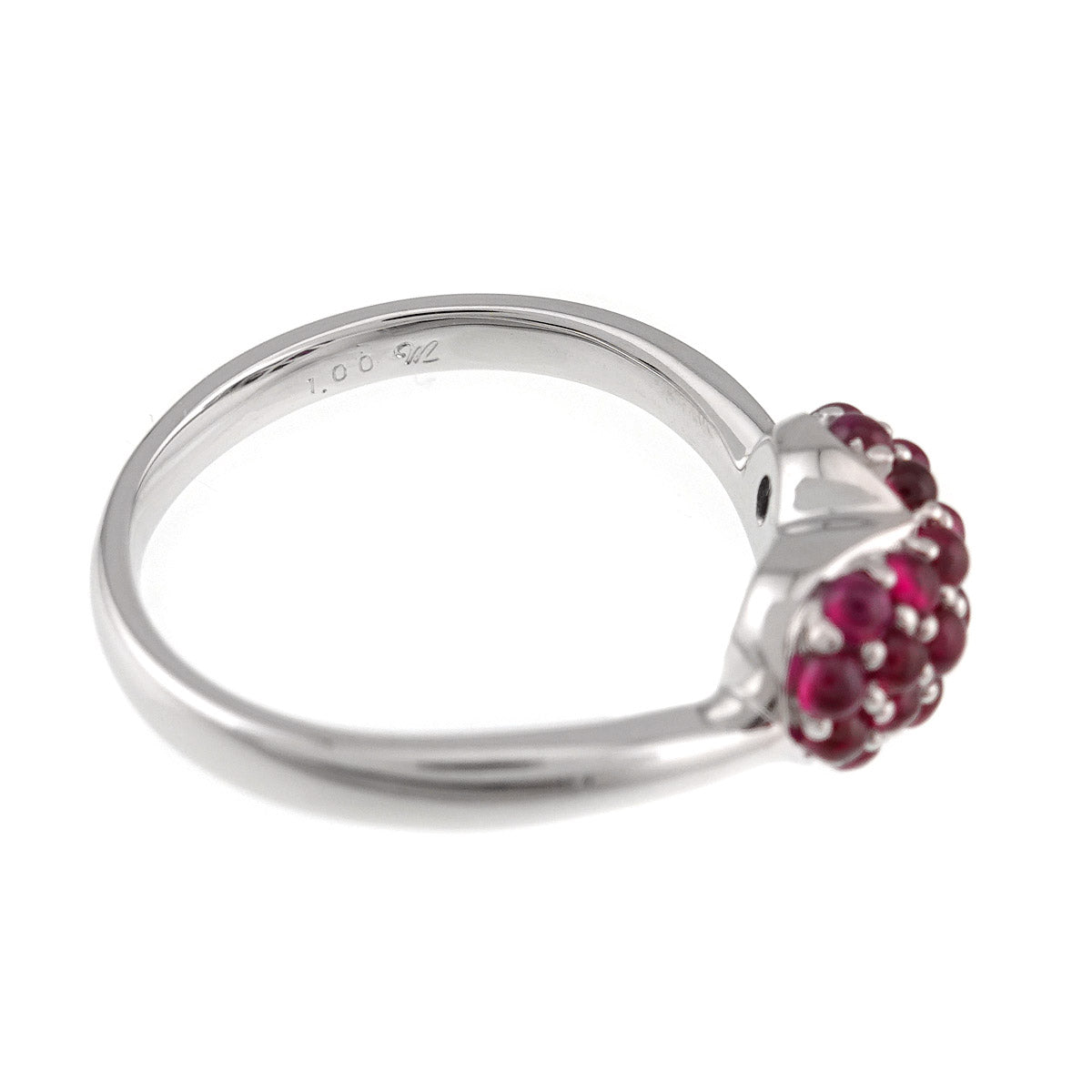 Ruby 1.00ct Ring 18K WG 750 size8-8.25(US)