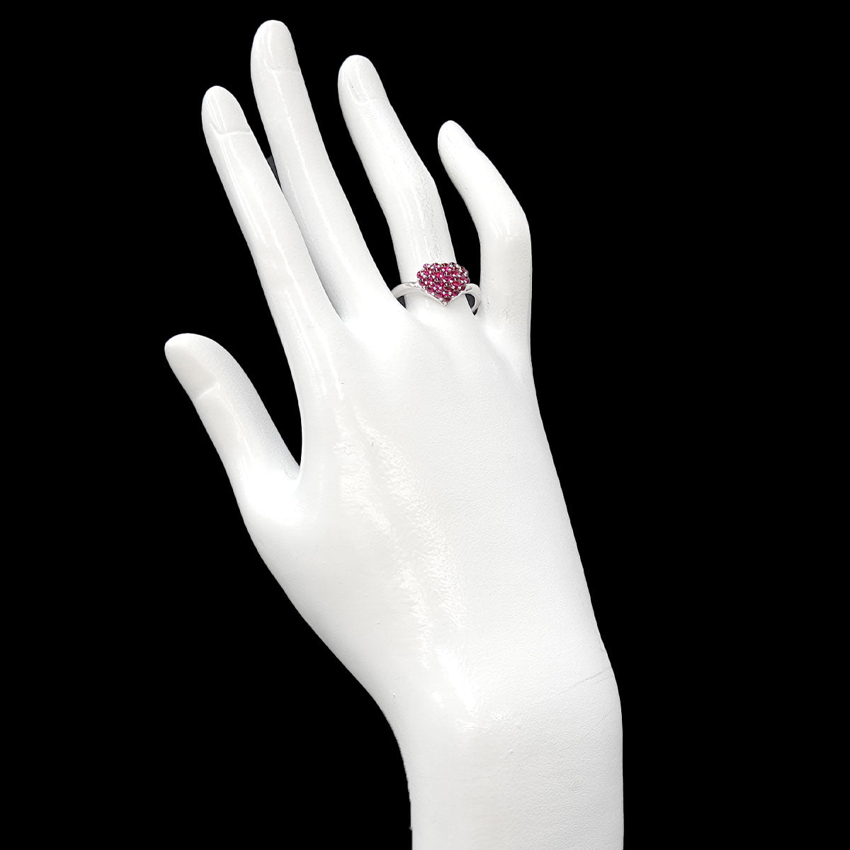 Ruby 1.00ct Ring 18K WG 750 size8-8.25(US)