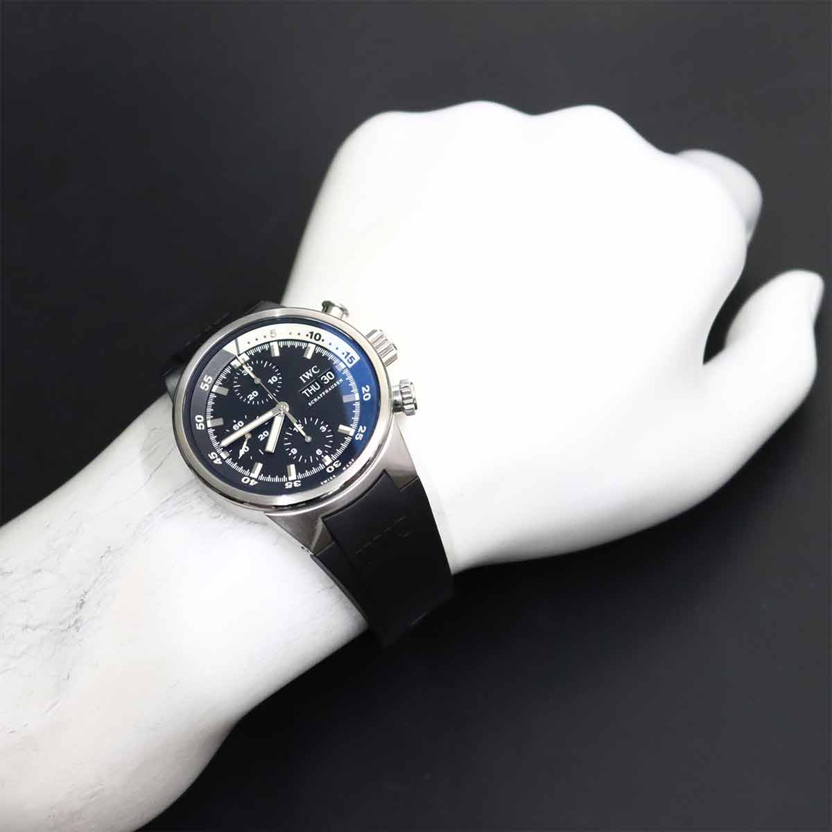 Aquatimer Chronograph IW371928 Automatic Black Dial Mens Watch